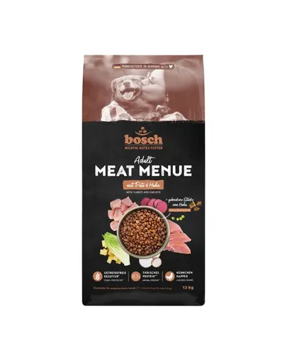 BOSCH Meat Menue Adult hrana pentru caini adulti 12 kg curcan si pui