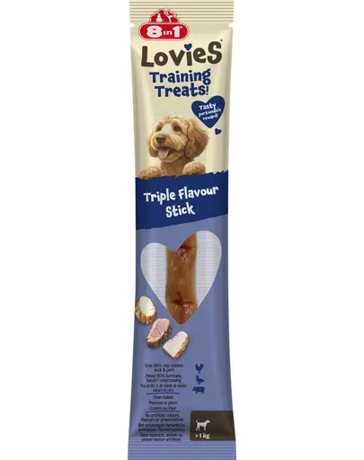 8IN1 Lovies Training Treats Triple Flavour Stick 15 g recompensa pentru dresaj pentru caini