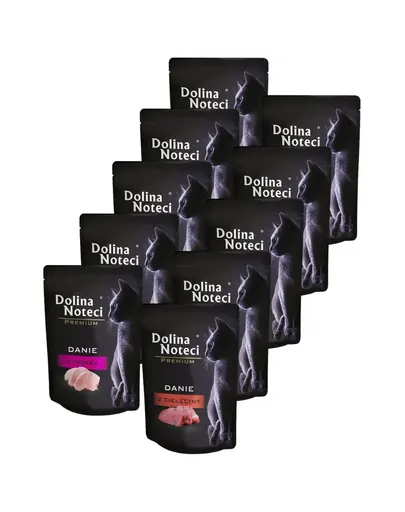 DOLINA NOTECI Premium Mix plicuri hrana pisici 10x85 g curcan si vitel