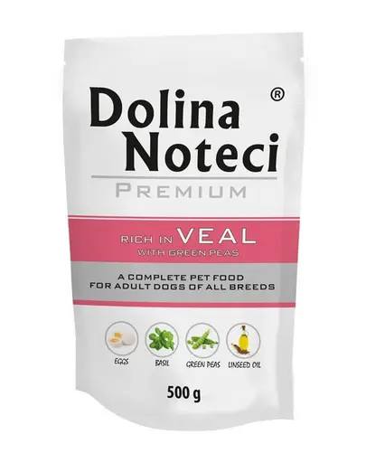 DOLINA NOTECI Premium plicuri hrana caini 10x500 g vitel si mazare verde