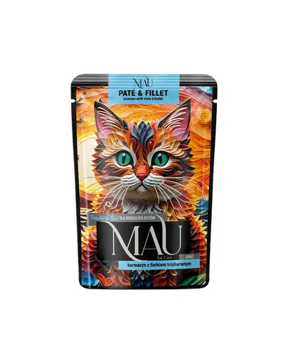 MAU Pate & Filet plic 85 g hrana pisici adulte, cu sebasta si trei-frati-patati