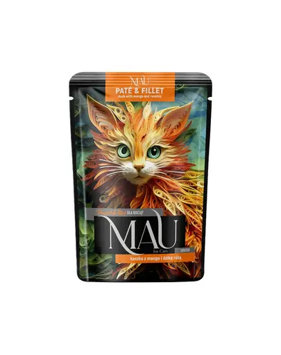 MAU Pate & Filet hrana pisoi de la 3 luni, cu rata, mango si macese plic 85 g