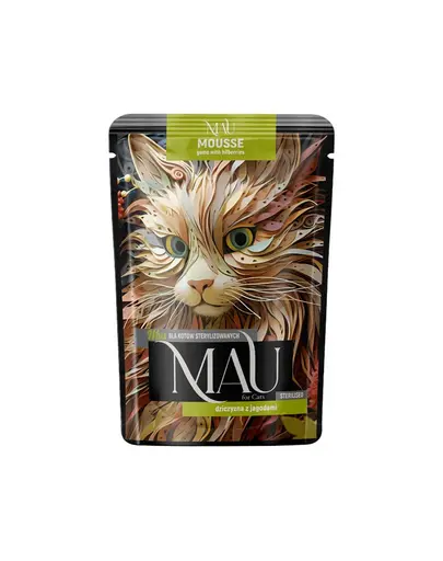 MAU Mousse hrana pisici sterilizate, cu vanat si afine 85 g