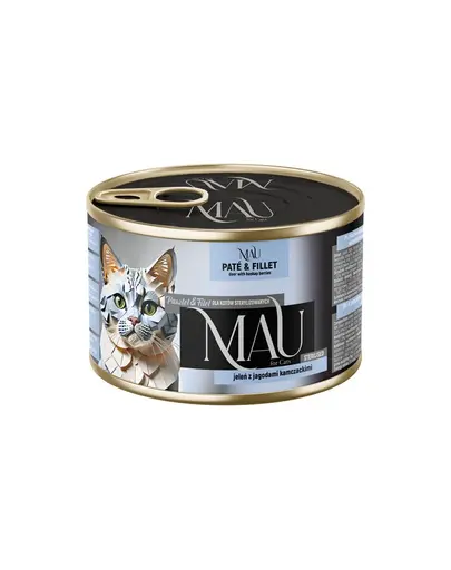 MAU Pate & Filet conserva hrana pisici sterilizate, cu cerb si haskap 400 g