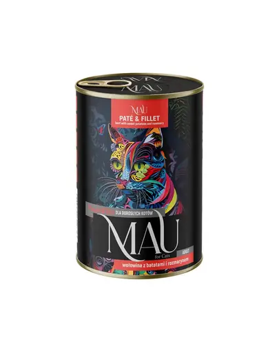 MAU Pate & Filet hrana pisici 400 g cu vita, cartof dulce si rozmarin