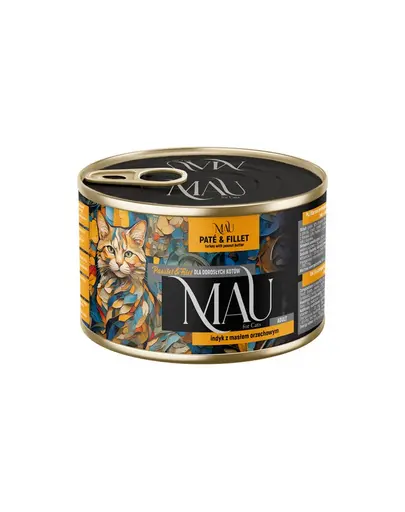 MAU Pate & Filet hrana umeda pisici adulte 185 g curcan si unt de arahide