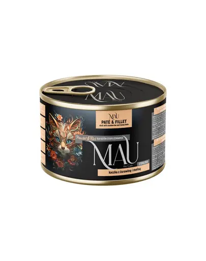 MAU Pate & Filet hrana umeda pisici sterilizate, cu rata, merisoare si roinita 185 g