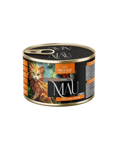MAU Pate & Filet hrana pentru pisoi de la 3 luni 185 g cu rata, mango si macese