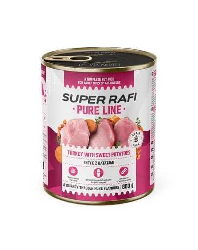 SUPER RAFI Pure Line Mix 12x800g hrana umeda pentru caini adulti