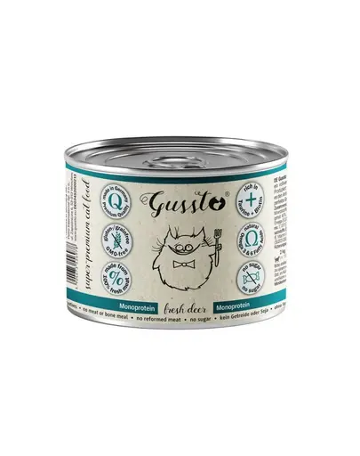 GUSSTO Fresh Deer 200 g hrana umeda monoproteica pentru pisici, cu carne proaspata de cerb