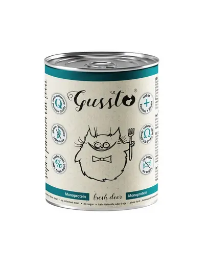GUSSTO Fresh Deer 400 g hrana umeda monoproteica pentru pisici, cu carne proaspata de cerb