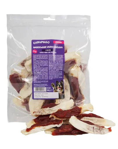 CHRUP&GO Urechiuse de iepure umplute 500 g gustare pentru caini