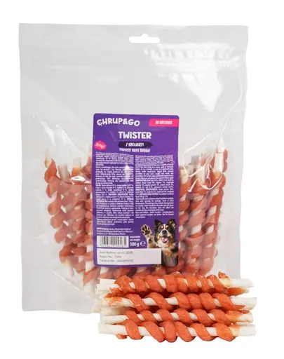 CHRUP&GO Twister cu iepure 500 g gustare pentru caini