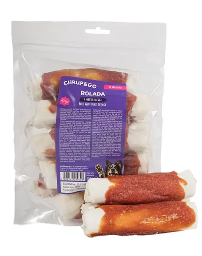 CHRUP&GO Rulada cu piept de rata 500 g gustare pentru caini