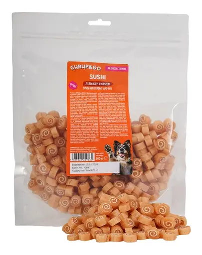 CHRUP&GO Sushi cu iepure si cod 500 g gustare pentru caini