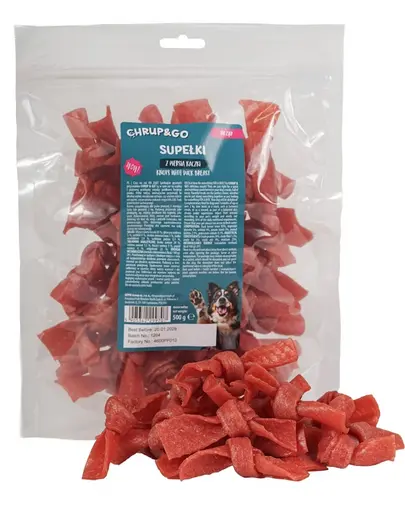 CHRUP&GO Batoane impletite cu piept de rata 500 g gustare pentru caini