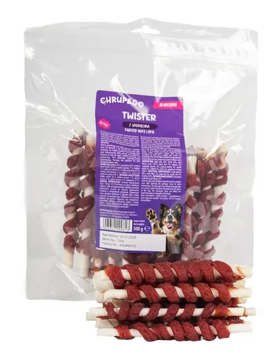 CHRUP&GO Twister cu miel 500 g gustare pentru caini