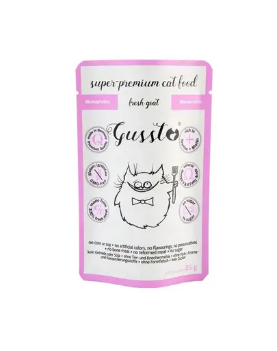 GUSSTO Fresh Goat hrana umeda monoproteica pentru pisici, cu carne proaspata de capra 85 g