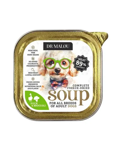 DR MALOU Supa liofilizata Rata cu broccoli 12g hrana umeda pentru caini
