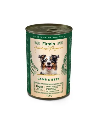 FITMIN Monoprotein Lamb and Beef 400 g hrana umeda monoproteica pentru caini cu vita si miel