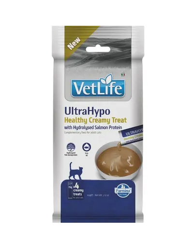 Snack cremos pisici adulte cu sensibilitati alimentare FARMINA Vet Life UltraHypo 4x15 g