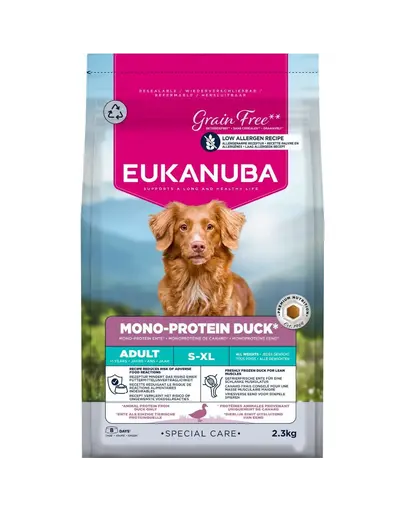 EUKANUBA Special Care Adult Mono-Protein Rata 2,3 kg hrana uscata pentru caini adulti, bogata in rata proaspat congelata