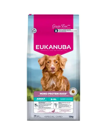 EUKANUBA Special Care Adult Mono-Protein Duck 12 kg hrana uscata pentru caini adulti, bogata in rata proaspata