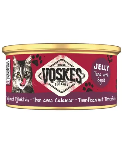 VOSKES Jelly Ton cu Calmar 85 g 100% ton cu calmar in aspic, hrana complementara pentru pisici