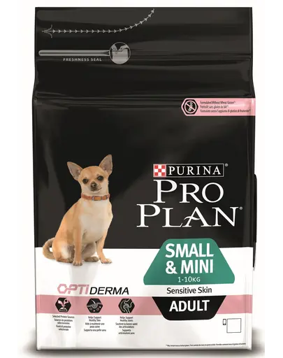 PURINA PRO PLAN Small & Mini Adult Sensitive Skin hrana caini adulti talie mica, cu somon 3 kg