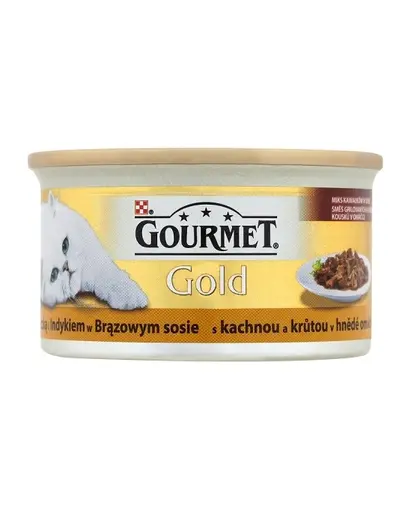 Gourmet Gold rata si curcan in sos brun 85 g