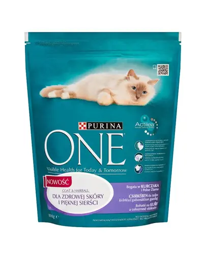 PURINA ONE COAT & HAIRBALL Hrana uscata pentru pisici adulte, bogata in pui 800g