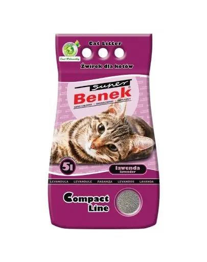 Benek Super Compact nisip pentru litiera, cu lavanda 5 L
