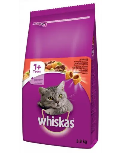 WHISKAS Adult cu vita 3,8 kg hrana uscata pentru pisici