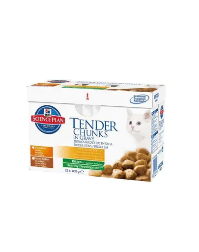 HILL'S Science Plan Feline Kitten Multipack Pui si Curcan 12 x 85 g