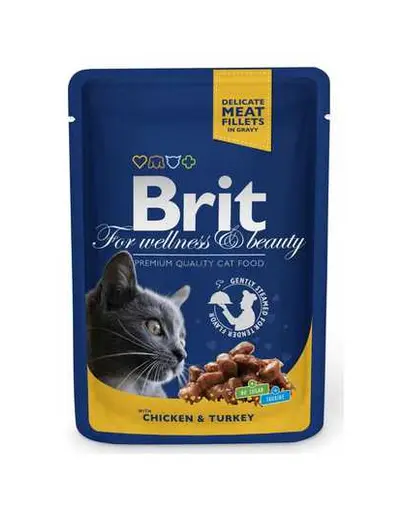BRIT Premium Cat Adult pui si curcan 100 g
