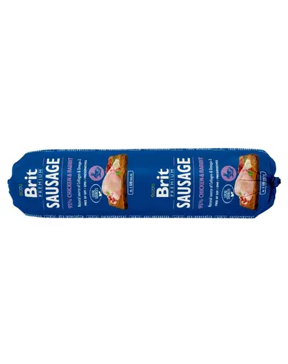 BRIT Sausage Chicken & Rabbit 800 g pate hrana caini, pui si iepure