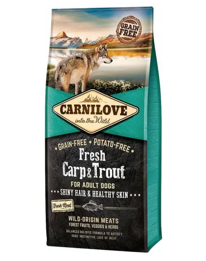 CARNILOVE Hrana uscata pentru caini adulti, cu pastrav si crap proaspat 12 kg