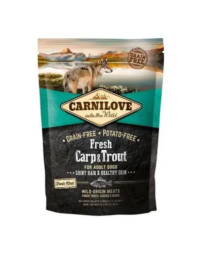 CARNILOVE Hrana uscata pentru caini adulti, cu pastrav si crap proaspat 1,5 kg