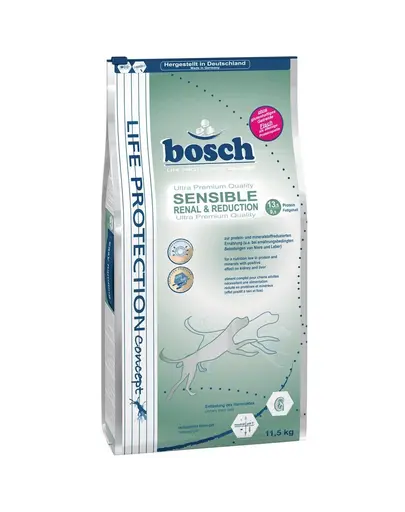 BOSCH Sensible Renal&amp;Reduction hrana uscata pentru caini cu afectiuni renale, hepatice sau urinare 11,5 kg