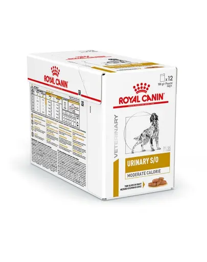 ROYAL CANIN Dog Urinary S/O Moderate Calories 12 x 100 g hrana umeda dietetica cu continut scazut de calorii pentru caini adulti cu tulburari ale tractului urinar inferior