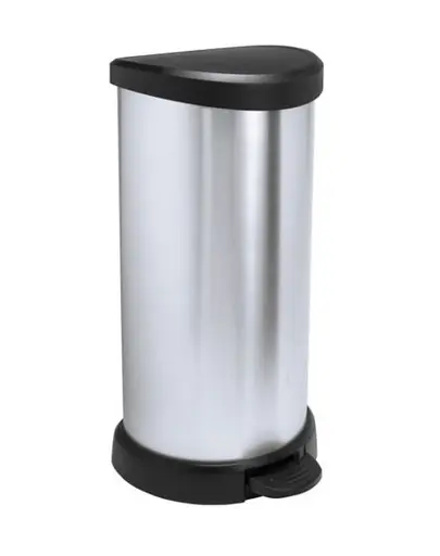 CURVER Cos de gunoi cu pedala 40 L negru/argintiu metalizat