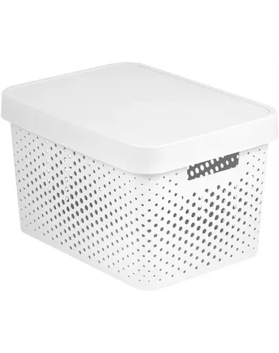 CURVER Cos ajurat cu capac INFINITY 17 L alb