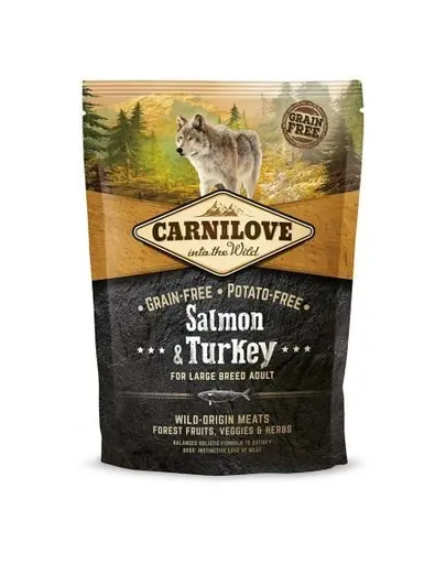 CARNILOVE Adult Large Breed hrana uscata caini adulti de rase mari, somon si curcan 1,5 kg