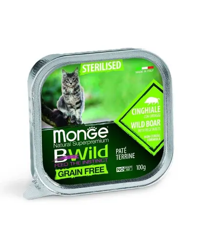 MONGE BWild Sterilised hrana umeda pentru pisici sterilizate, cu mistret 100 g