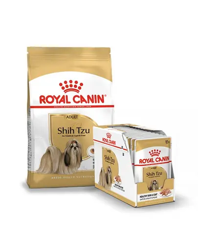ROYAL CANIN Shih Tzu Adult hrana uscata pentru Caini shih tzu adulti 1.5 kg + 12 x 85 g bucati de mancare umeda in sos
