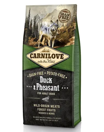 CARNILOVE Adult hrana uscata caini adulti, cu rata si fazan 24 kg (2 x 12 kg)