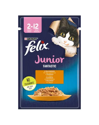 FELIX FANTASTIC Hrana umeda cu pui in jeleu pentru pisici junior 85g