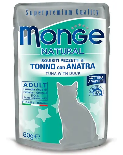 MONGE hrana umeda pentru pisici, cu ton si rata 80 g