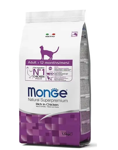 MONGE Cat Adult hrana uscata pentru pisici adulte, cu pui 400 g