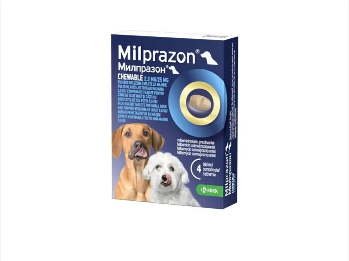 Milprazon chewable Dog 2.5mg 25mg (  5 kg), 4 tablete